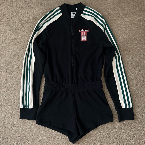 adidas Pants - Adidas Black and Cream Long Sleeve Romper